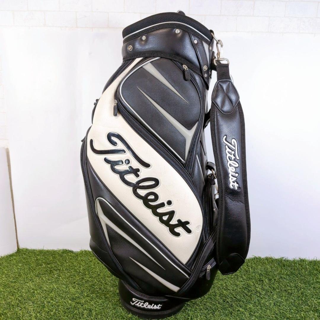 Titleist タイトリスト ゴルフキャディバッグ 黒 白 ブラック ホワイト