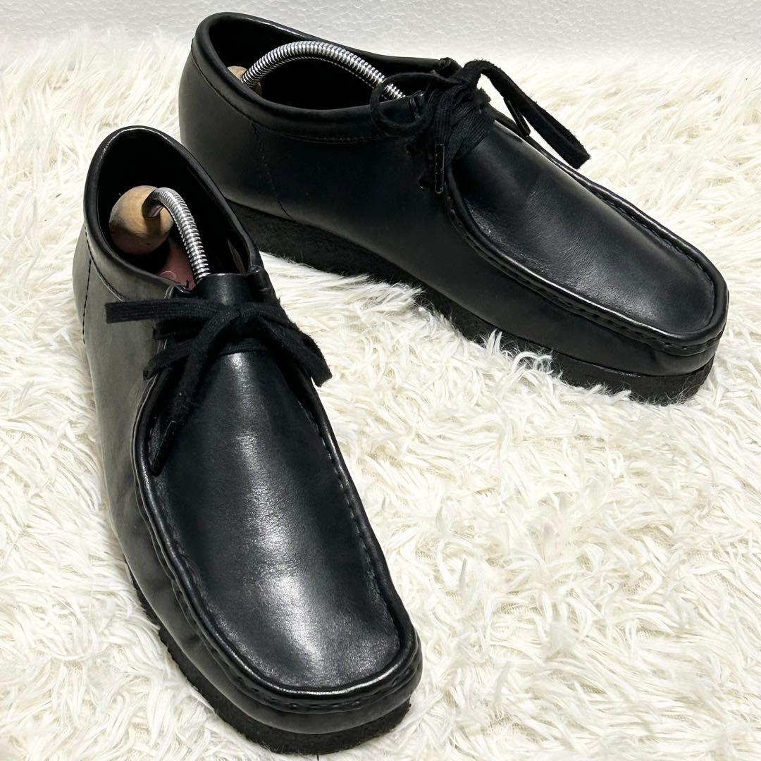 ✨美品✨クラークス Clarksワラビー ブラック オールレザー モカシン26㎝