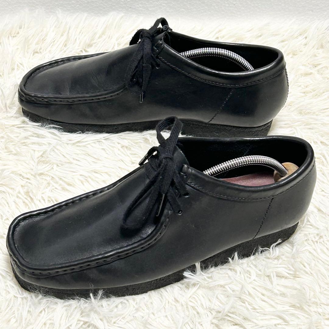 ✨美品✨クラークス Clarksワラビー ブラック オールレザー モカシン26㎝