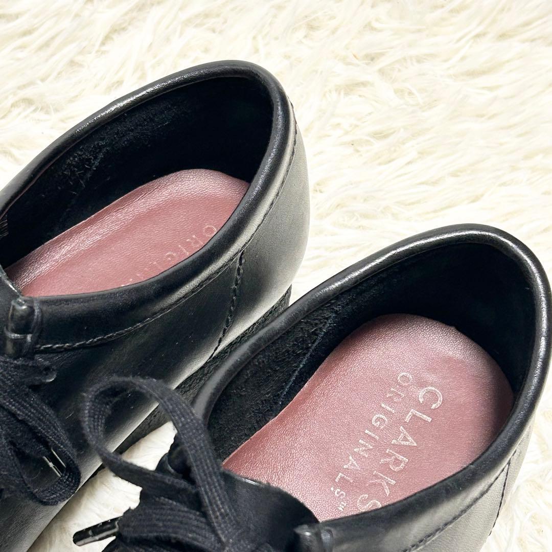 ✨美品✨クラークス Clarksワラビー ブラック オールレザー モカシン26㎝