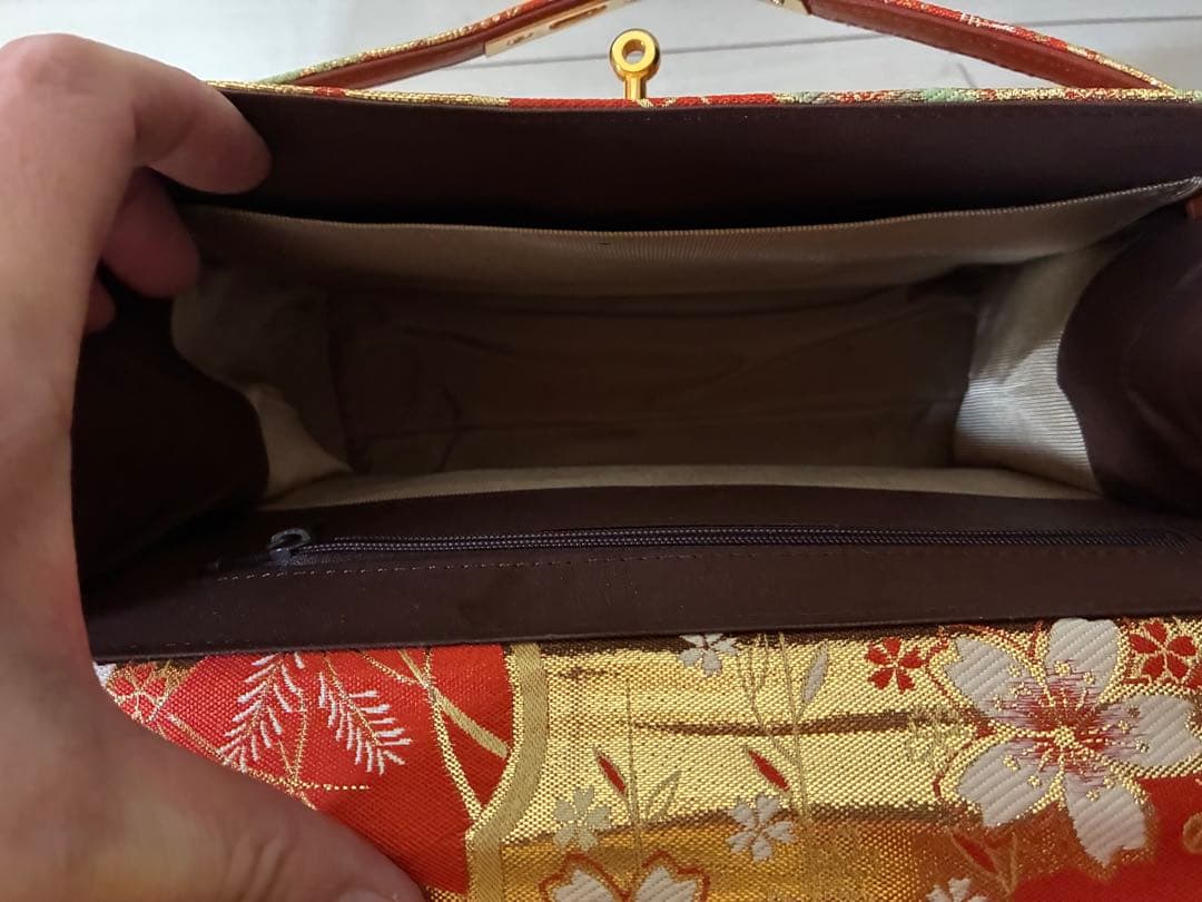 リボン　帯リメイク ハンドバッグ 和装 洋装兼用