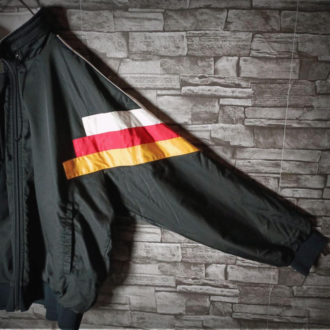 当時物☆90sアディダスナイロンジャケット デサント 刺繍ロゴ ワイド 短丈