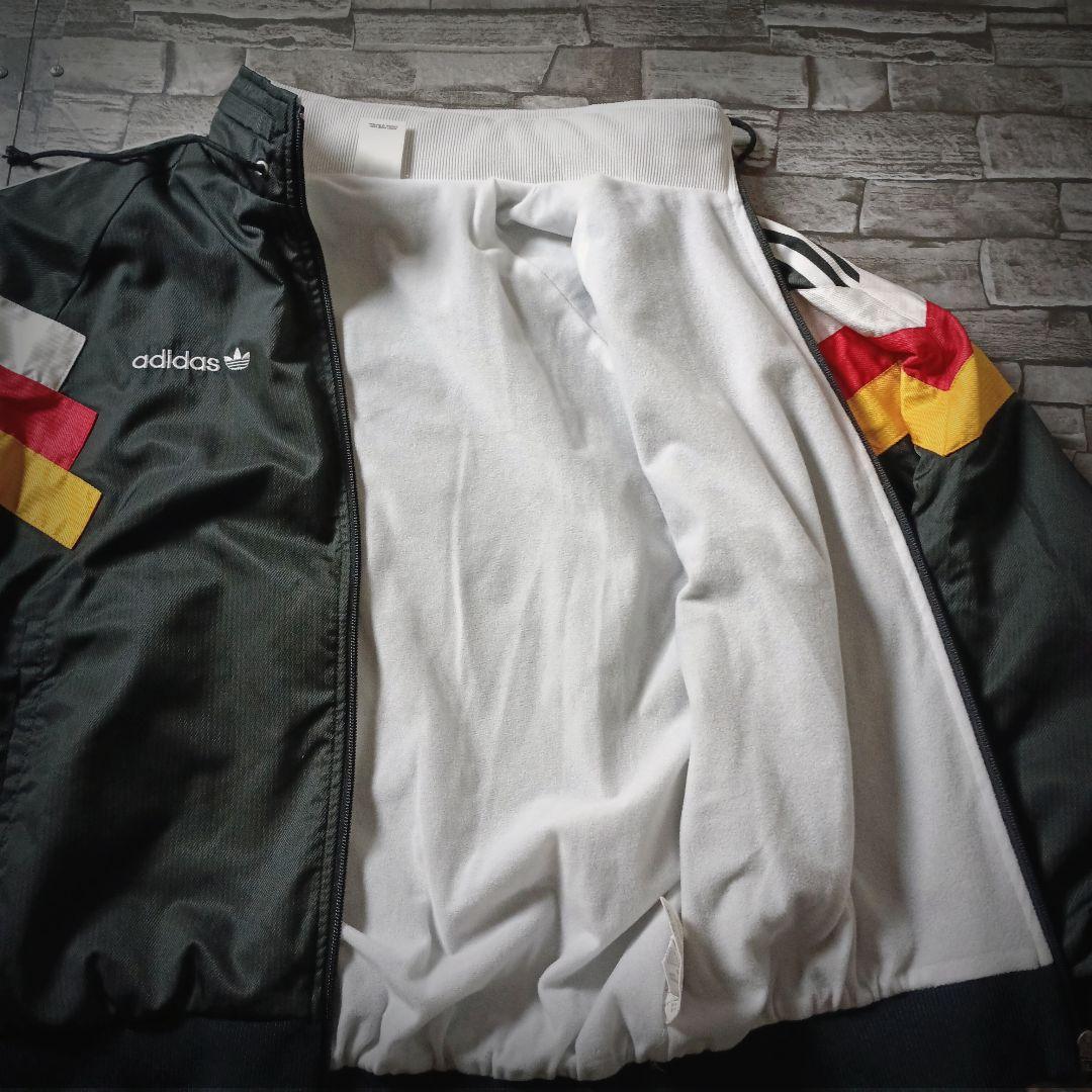 当時物☆90sアディダスナイロンジャケット デサント 刺繍ロゴ ワイド 短丈