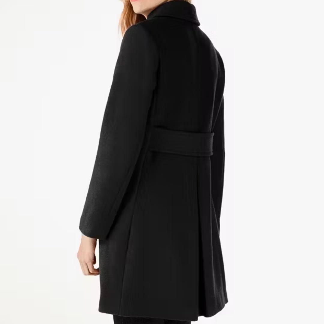 ケイトスペード ボウ ディテール ウール コート ブラックXS