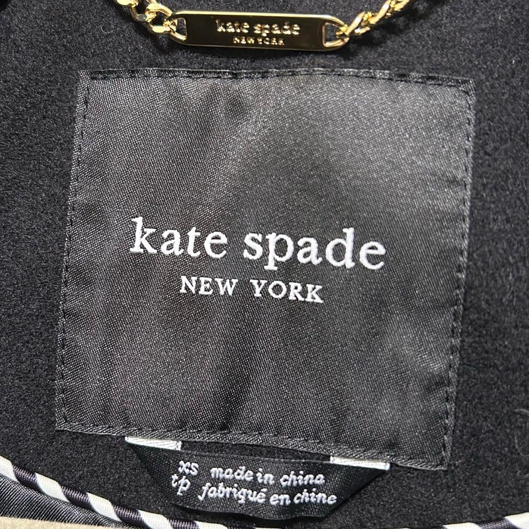 ケイトスペード ボウ ディテール ウール コート ブラックXS