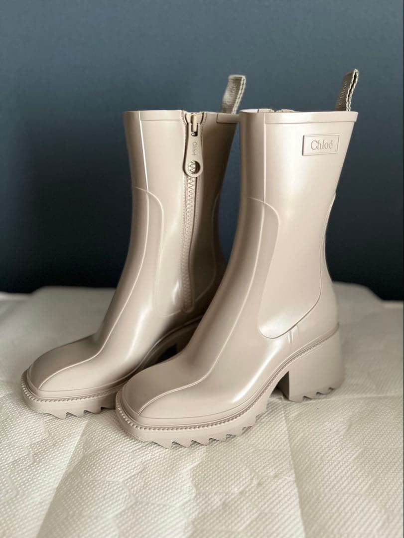 クロエ　CHLOE　レインブーツ　ベージュ　38サイズ 新品