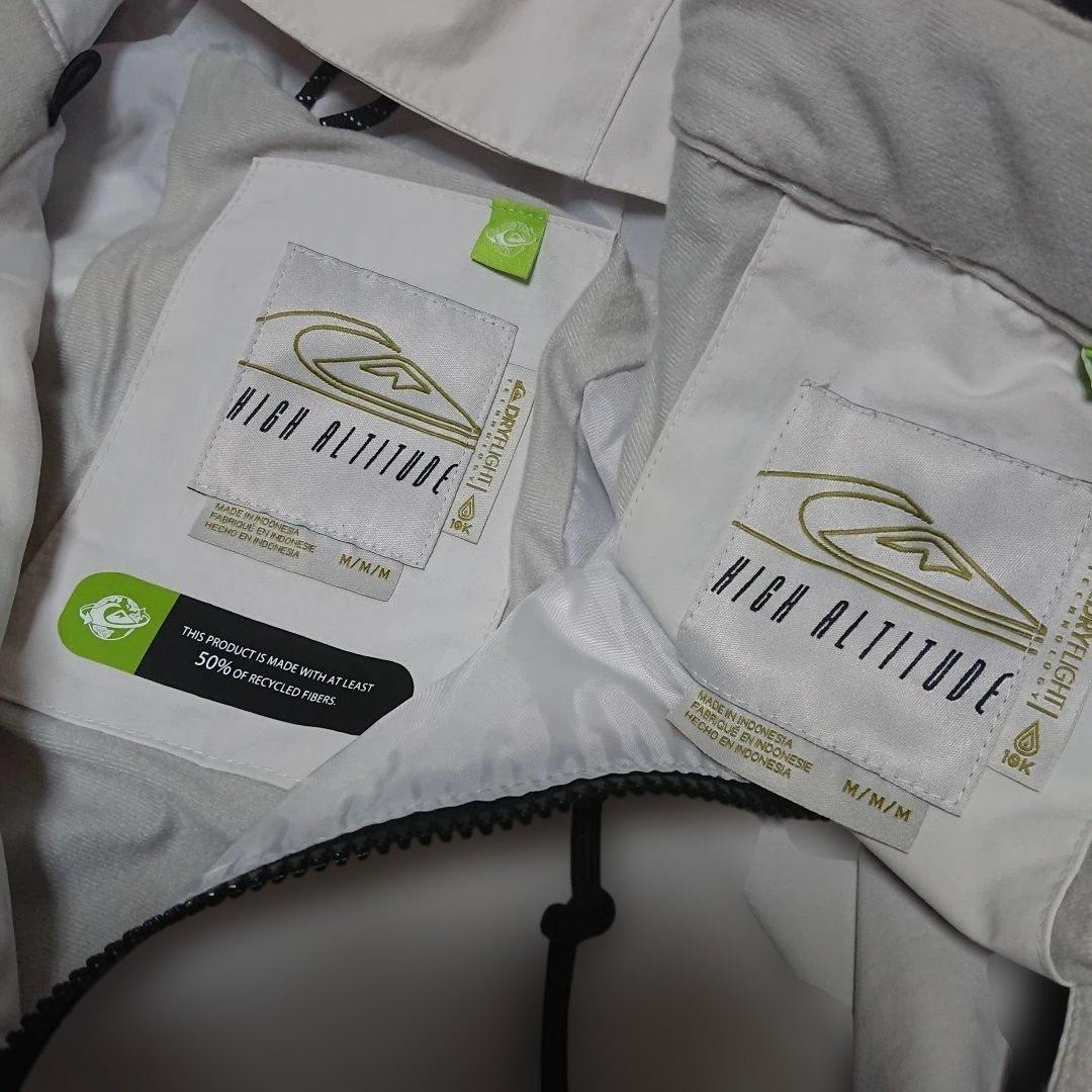 送料無料【QUIKSILVER】HIGH ALTITUDE ホワイトスノボ上下