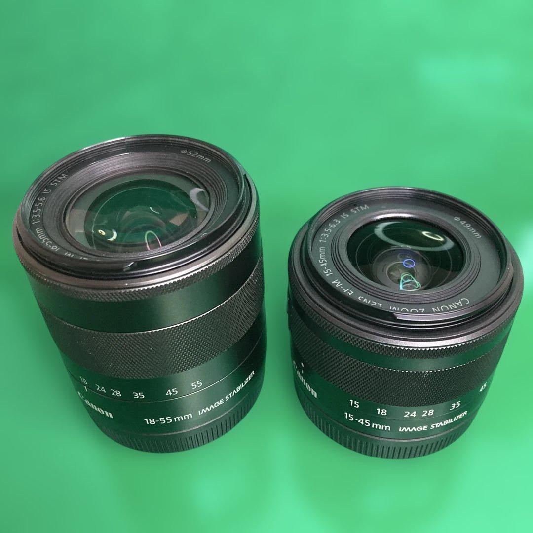 【美品】Canon EOS M5本体、15-45mm ・18-55mmレンズ付き