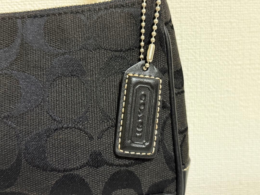 COACH コーチ アクセサリーポーチ シグネチャー ブラック 黒