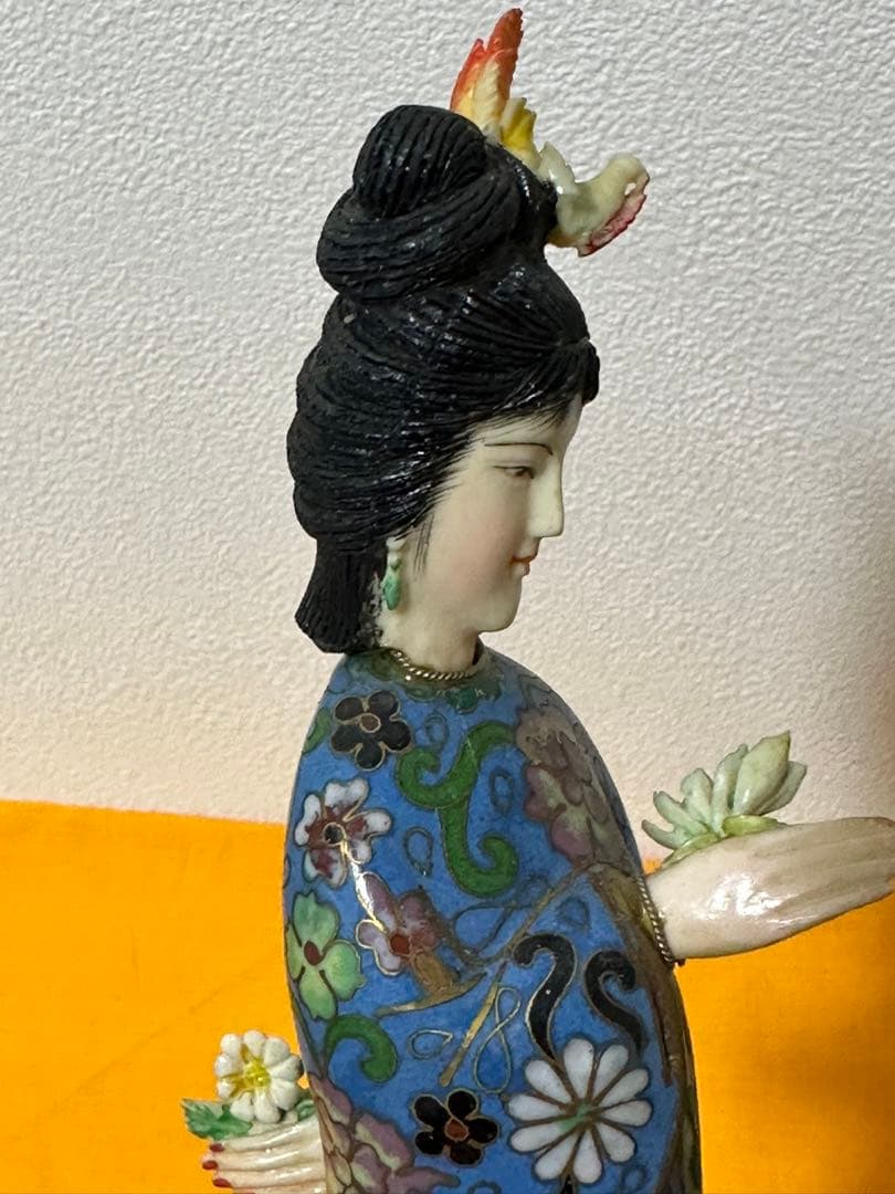 景泰藍 七宝焼美人 中国骨董