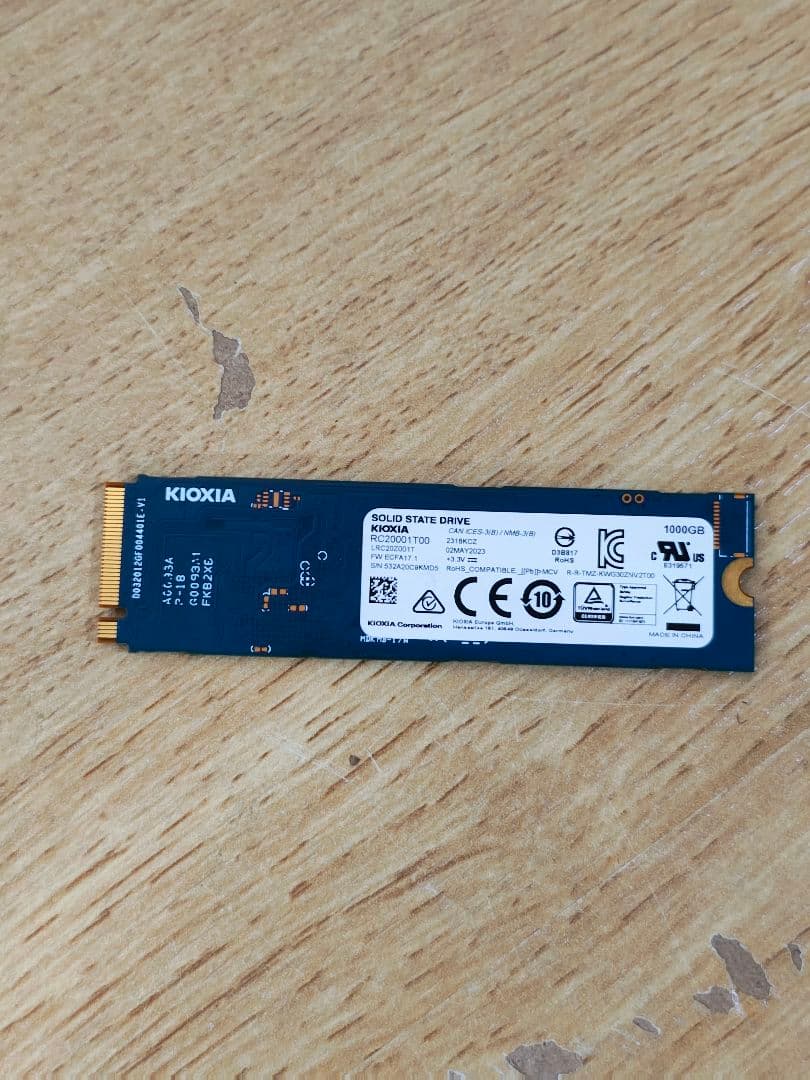 KIOXIA キオクシア NVMe SSD 新品ヒートシンク 1TB 2280