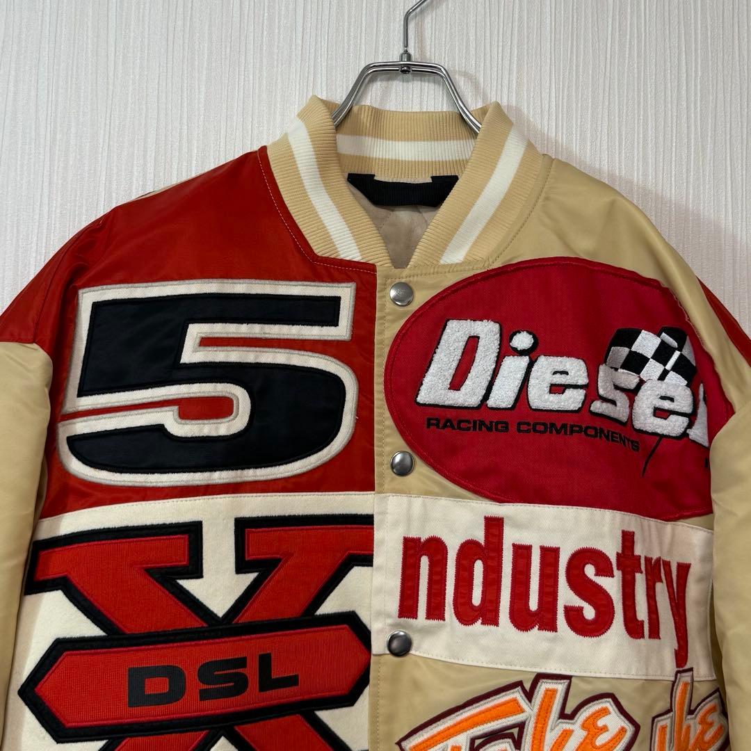 沖*三様 美品 DIESEL スタジャン レーシングジャケット ワッペン ボンバ