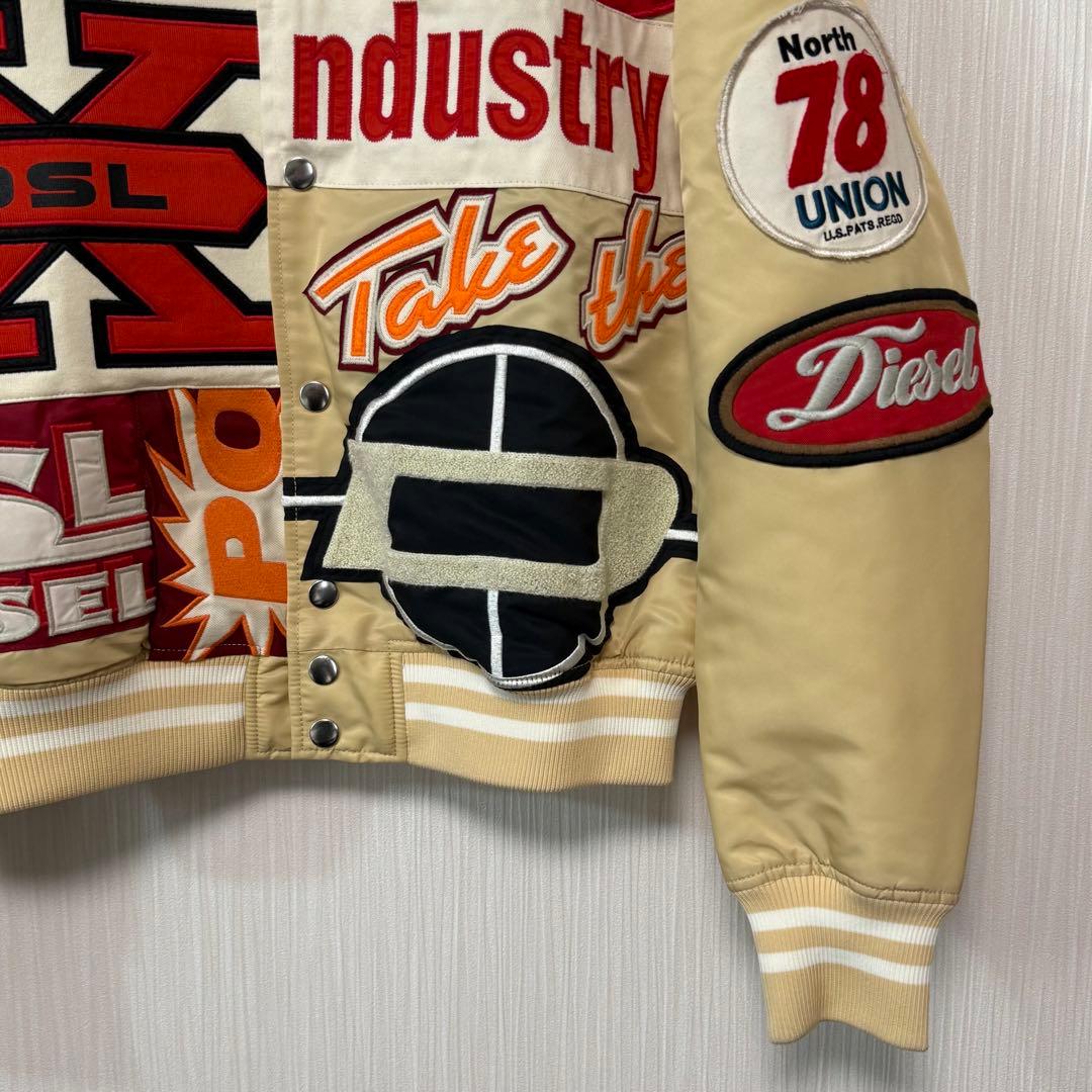 沖*三様 美品 DIESEL スタジャン レーシングジャケット ワッペン ボンバ