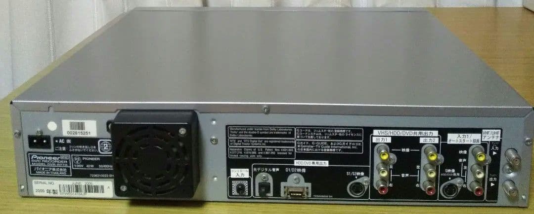 s*n様 Pioneer DVDレコーダー DVR-RT7H 05年製 VHS