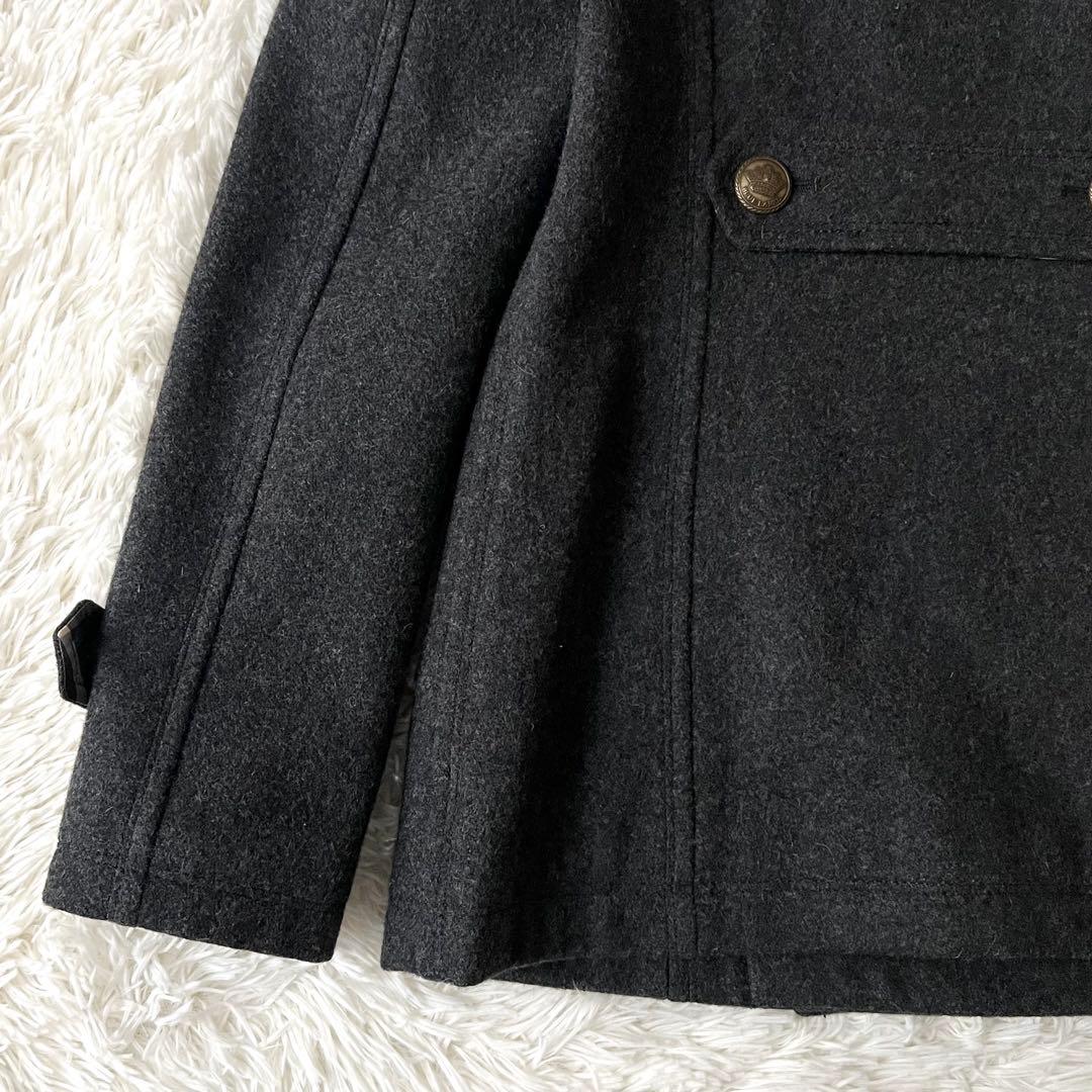 バーバリーブルーレーベル ノバチェック 金ボタン ピーコート ナポレオン 38