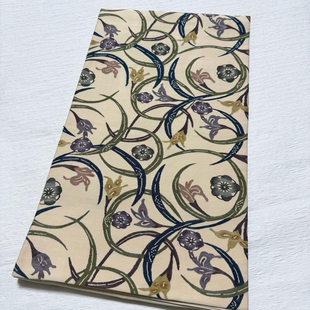 M101 紅型調　つづれ帯　正絹　袋帯　パールトーン加工済み　美品