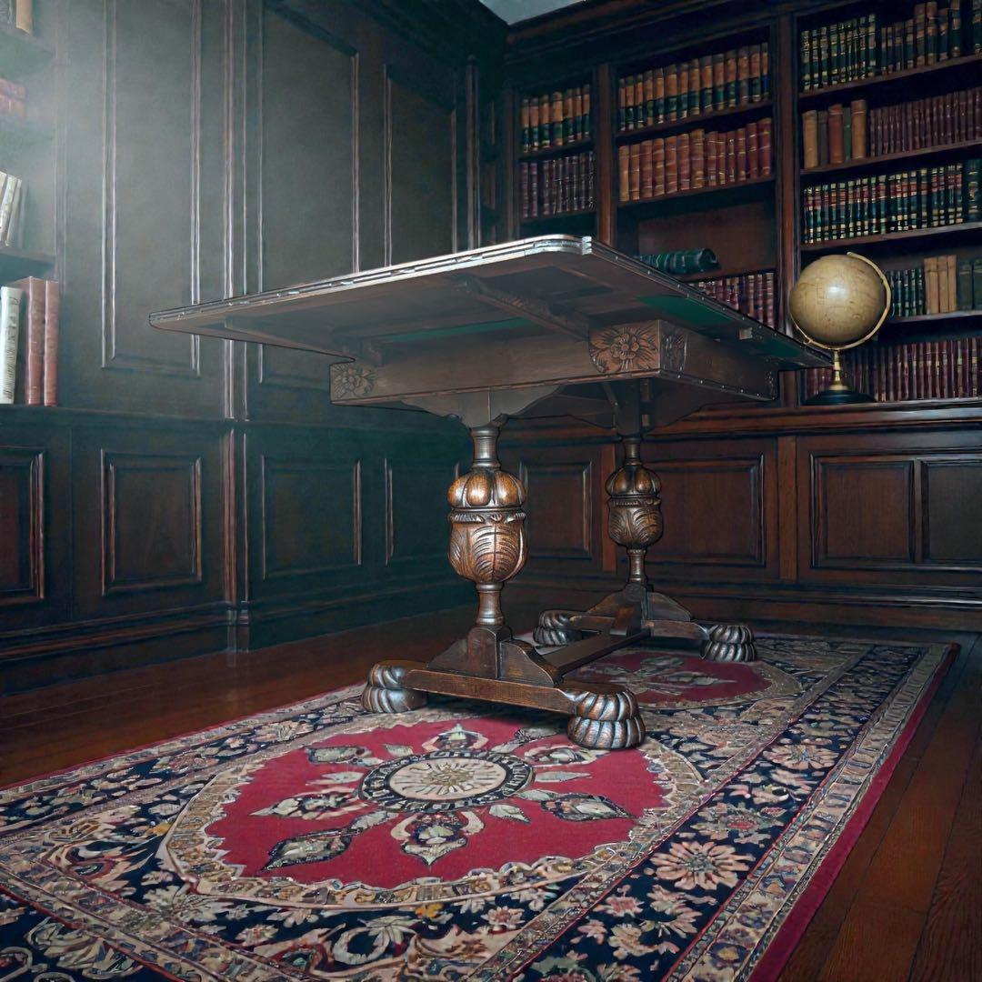 イギリス ダイニングテーブル バルボスレッグ 1920年 アンティーク オーク材