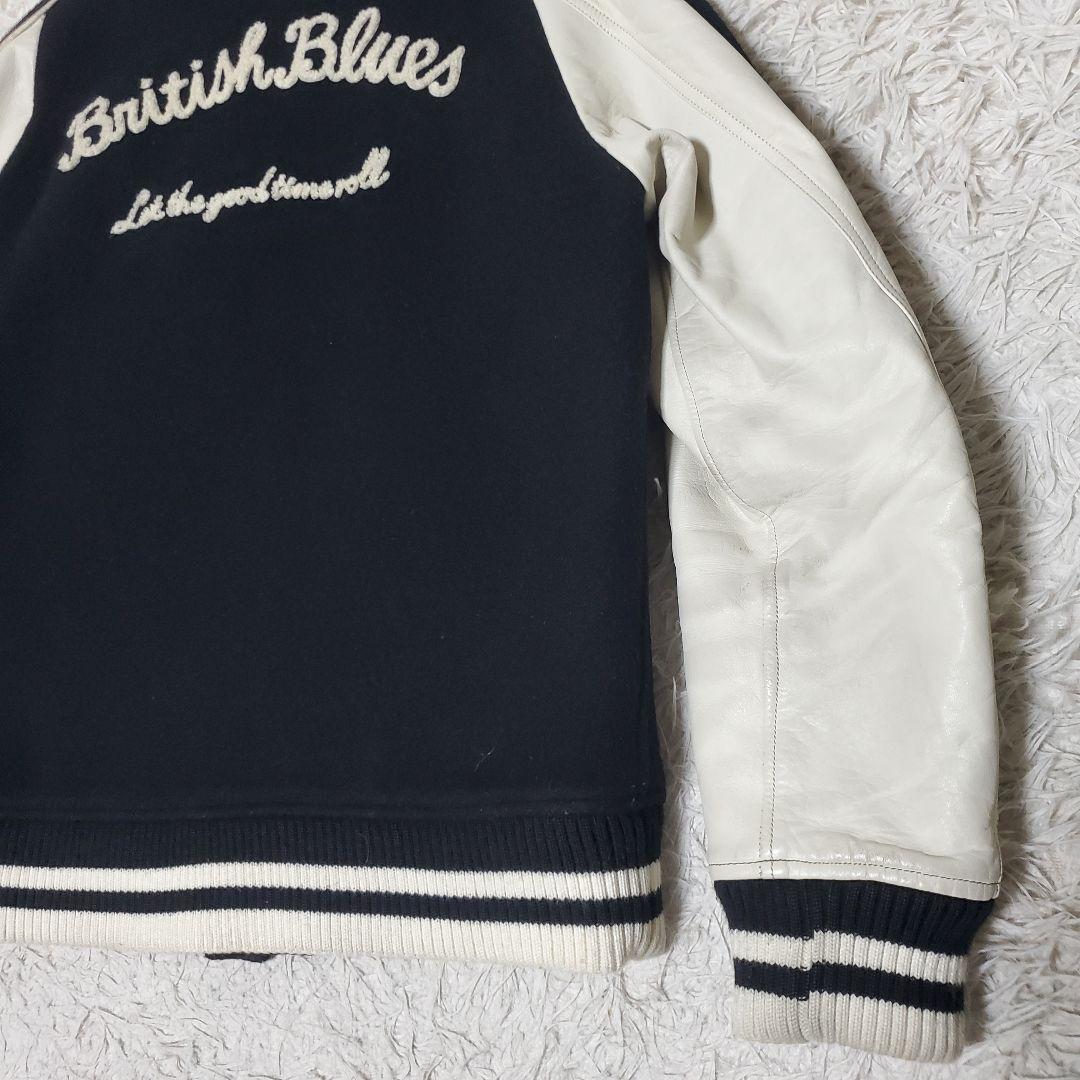 希少 STIFF レザー ウール スタジャン バイカラー 日本製 M