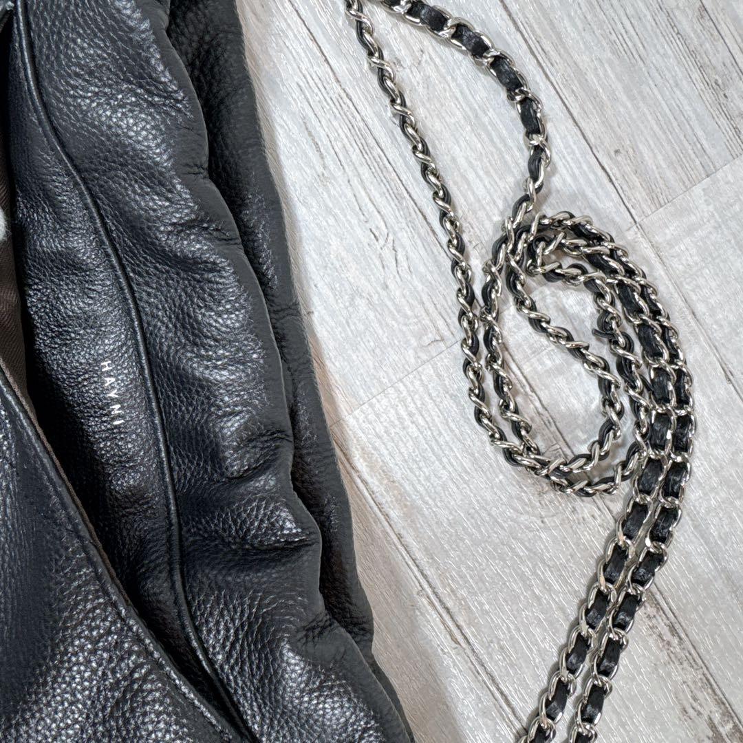 美品 ヘイニ　バルメド　キルティングチェーン　バック　ショルダー　シルバー金具