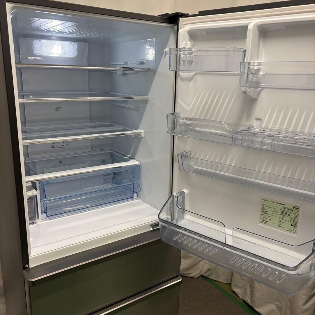 ★155　冷蔵庫　AQUA　300ℓ〜400ℓ　大型　安い　綺麗　右開　設置無料