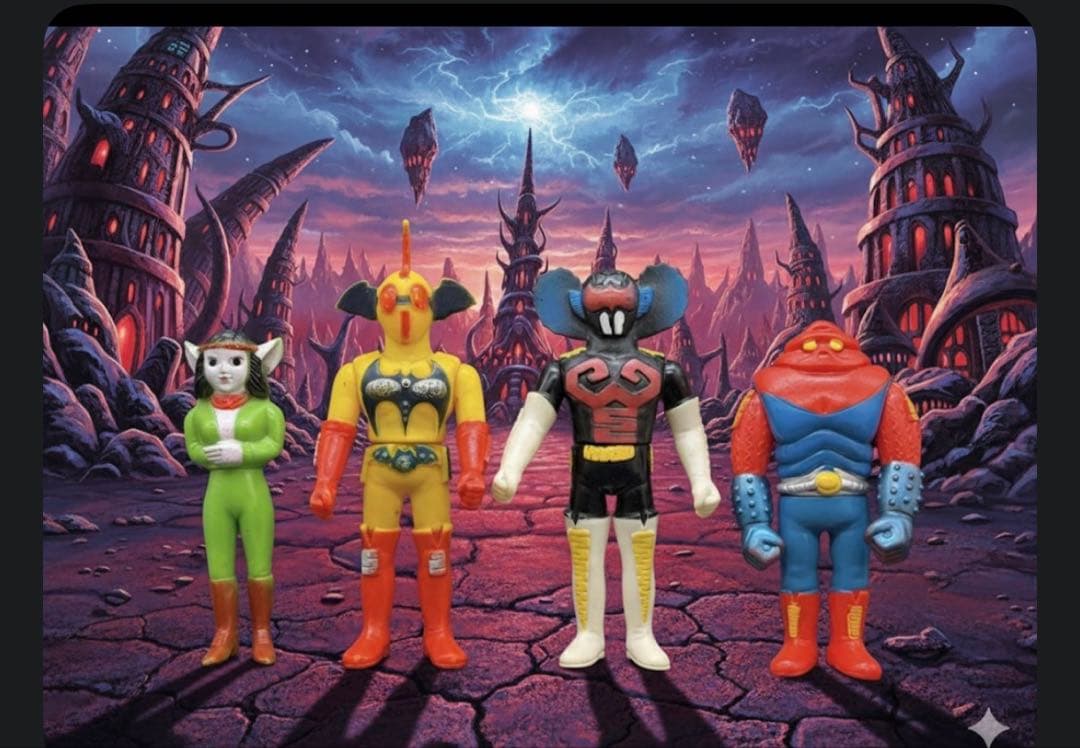 当時物 アクマイザー3 ソフビ 4体 ザビタン・ガブラ・イビル・ダルニヤ美品