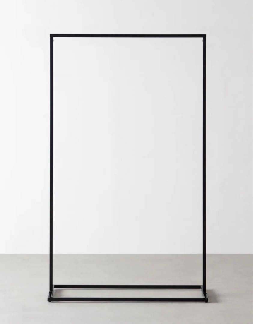 kanademono シンプル アイアン ハンガーラック ブラック W90