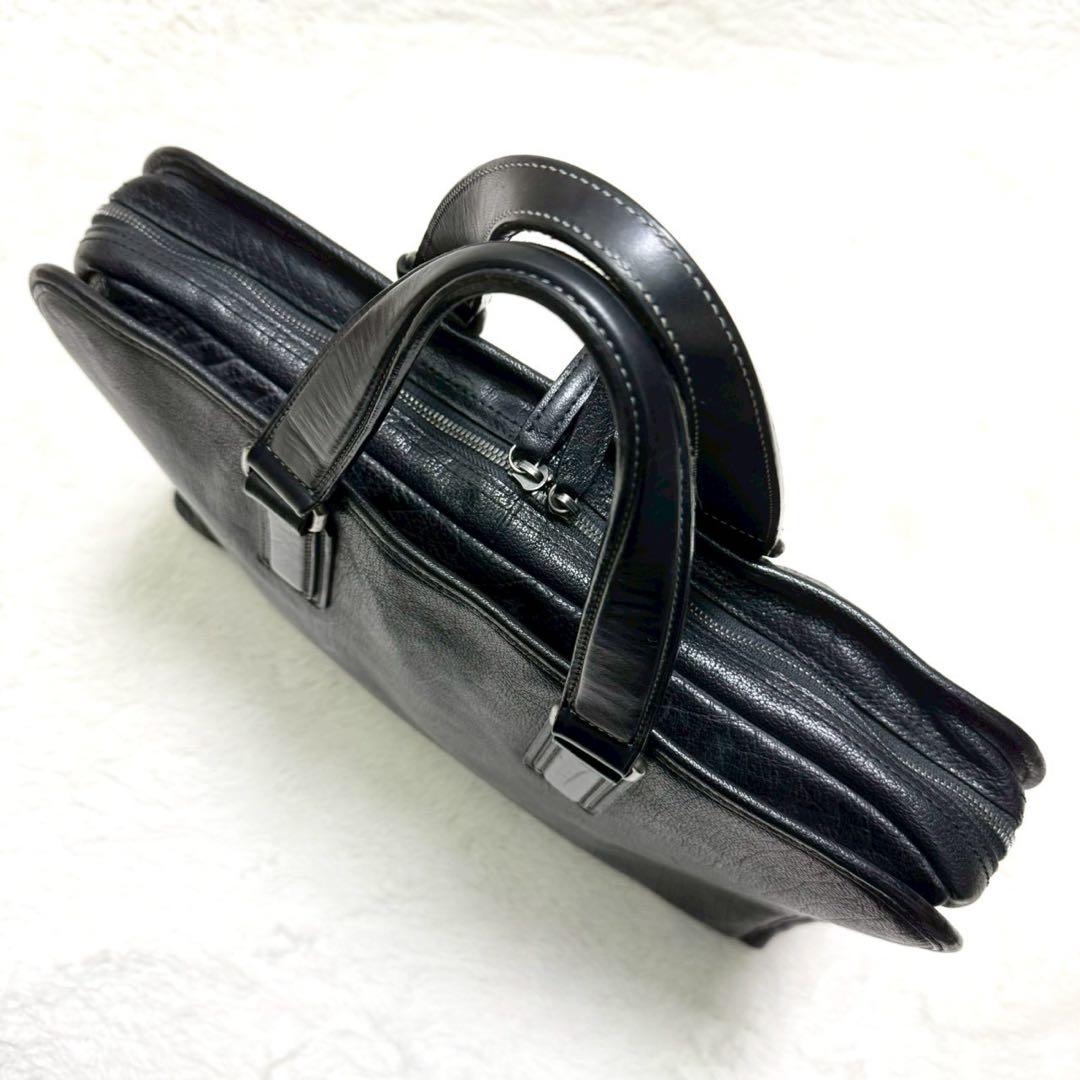 土屋鞄 アルマスバッファロー トートバッグ ビジネスバッグ メモ帳付 ブラック