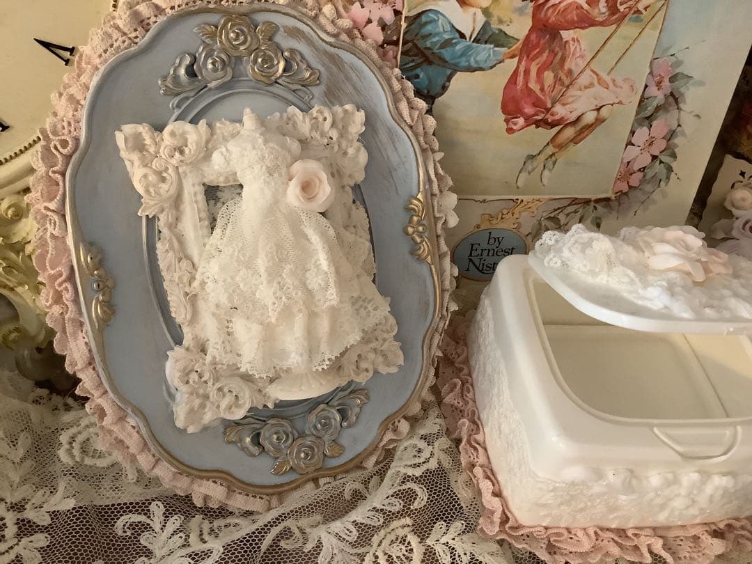 アンティークテイスト♪トルソートレイと小物入れのセット♪壁飾り