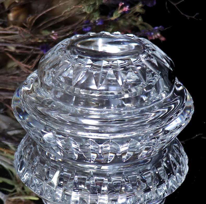 オールド・バカラ 大型重厚 1kg 多面体切子 蓋物ボックス アクセサリーケース