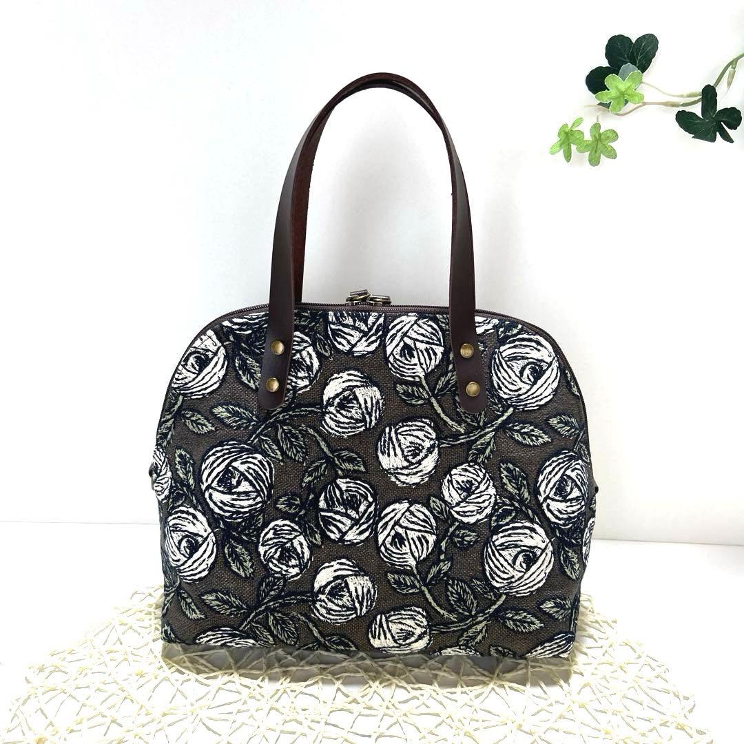 ミナペルホネンシェル型ボストンバッグ　ハンドメイド