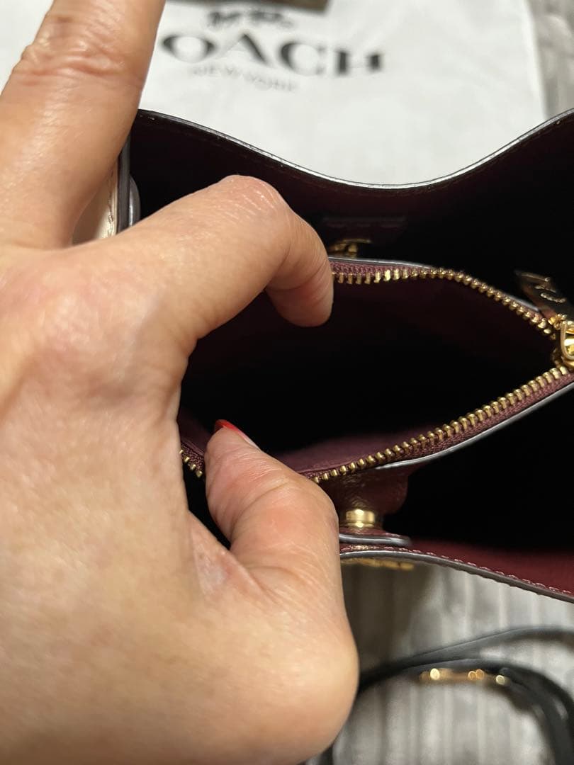 COACH ベージュ ショルダーバッグ 2点セット折り財布