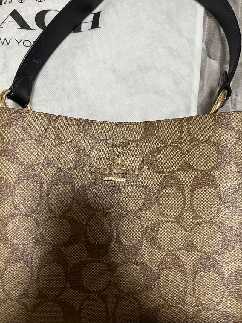 COACH ベージュ ショルダーバッグ 2点セット折り財布