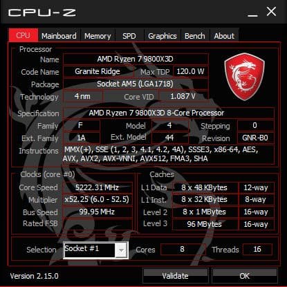 AMD Ryzen 7 9800X3D CPU　パルク品