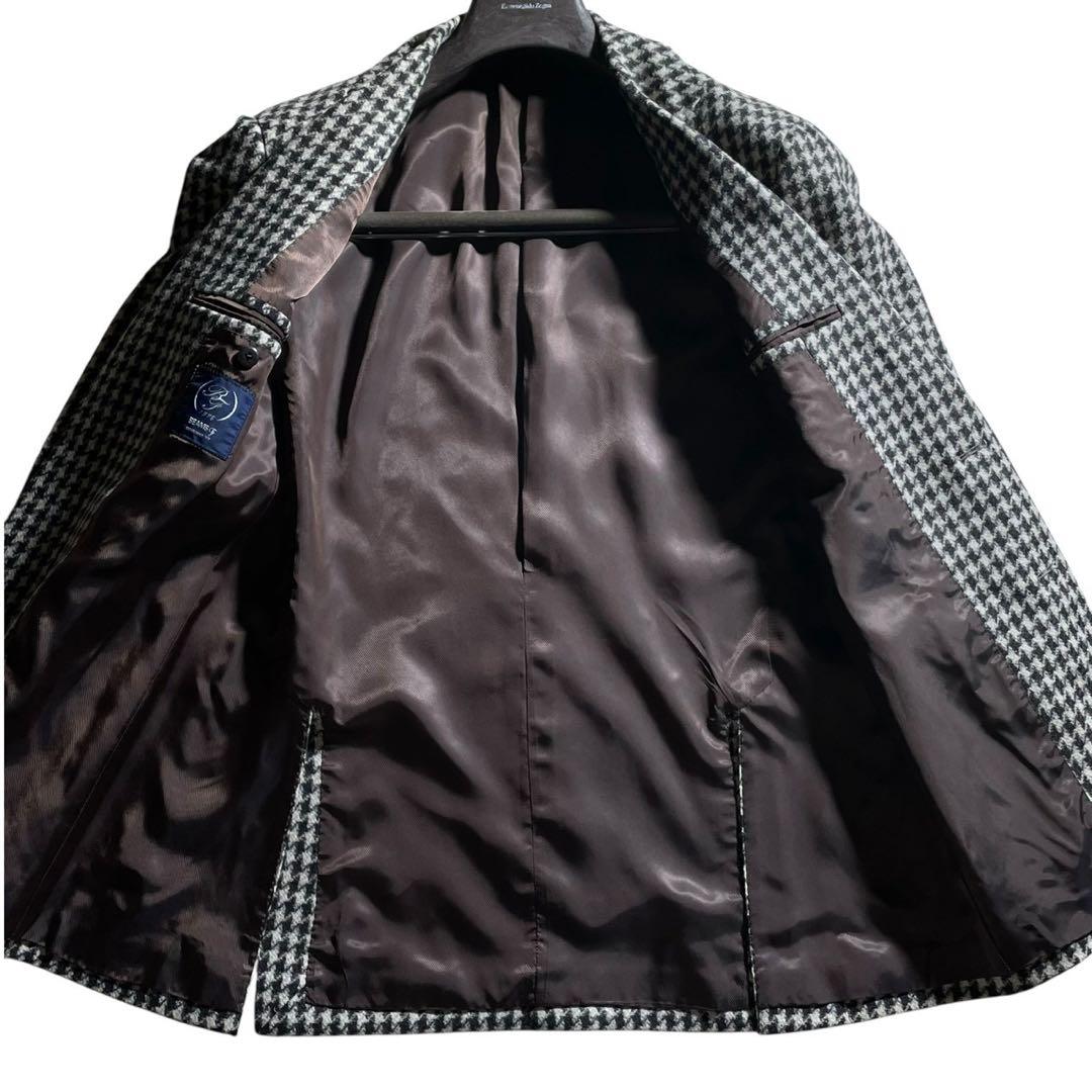 極美品 ビームスエフ BEAMS F ハウンドトゥース ジャケット 46 8R