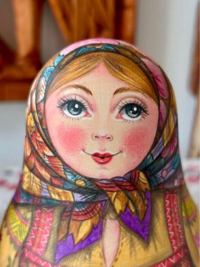 ロシア雑貨☆民族衣装起き上がりこぼし♪プラトークCマトリョーシカ タチアナ作