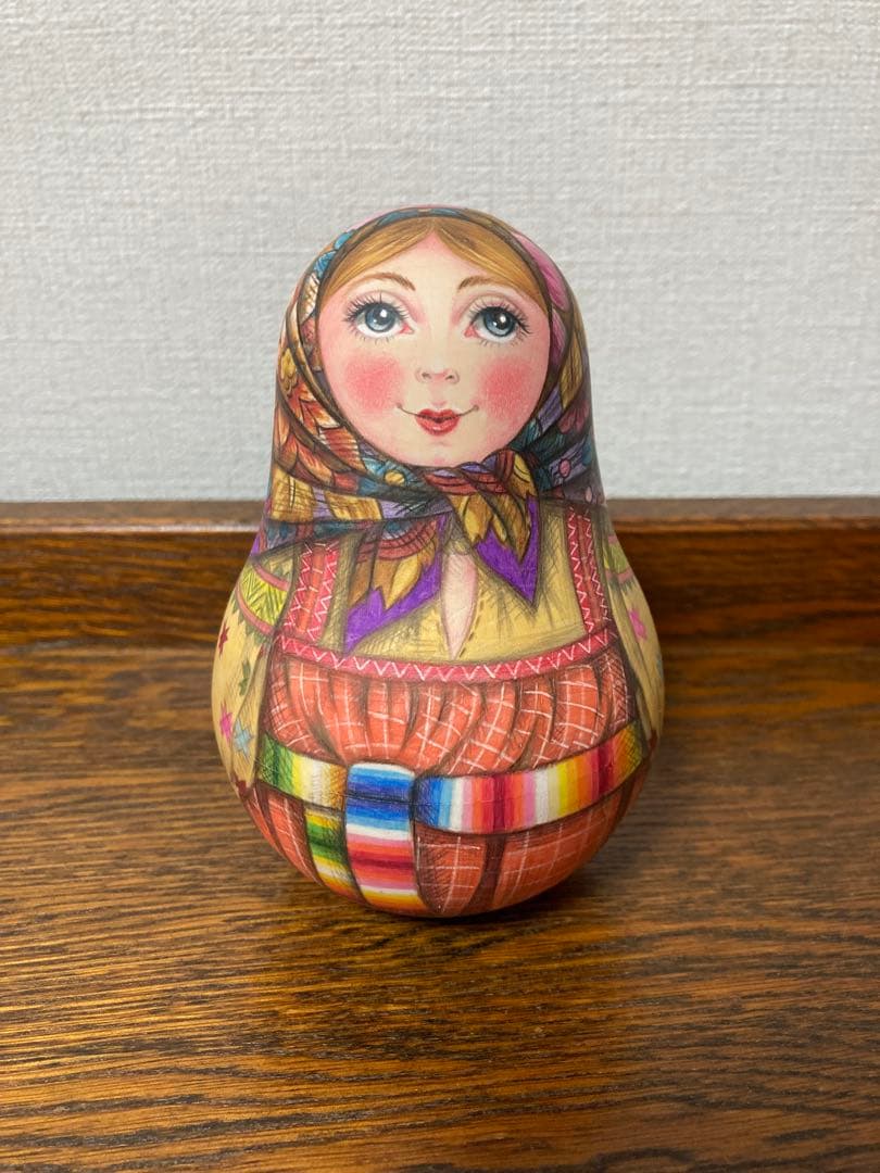ロシア雑貨☆民族衣装起き上がりこぼし♪プラトークCマトリョーシカ タチアナ作