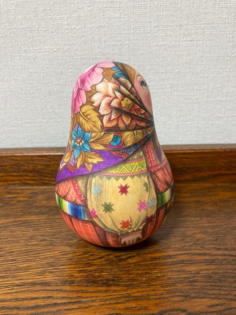 ロシア雑貨☆民族衣装起き上がりこぼし♪プラトークCマトリョーシカ タチアナ作