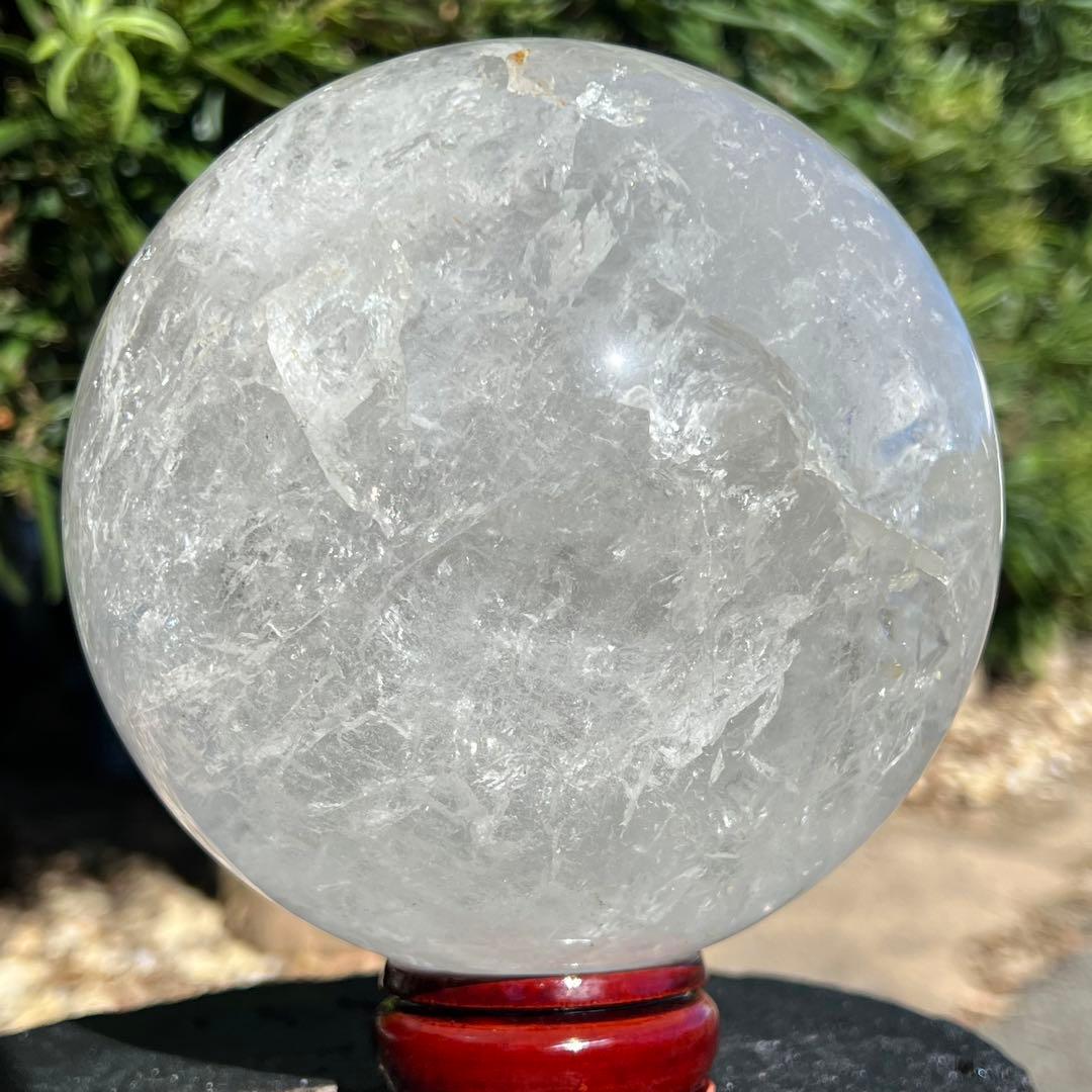 ✳️クラック超ギラギラ☆美煌ハイクオリティ極大玉✨レインボー ヒマラヤ水晶 丸玉