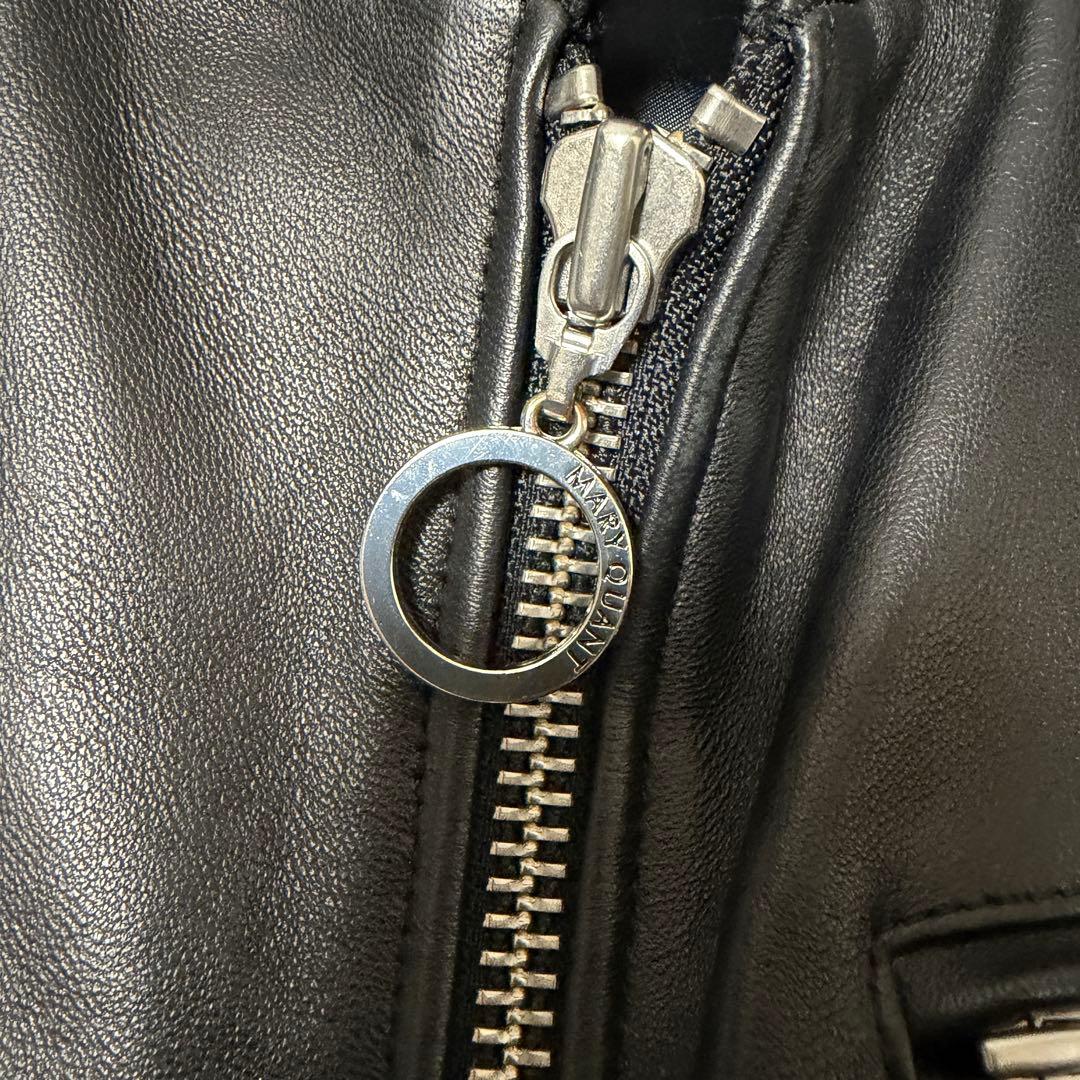 超希少 MARY QUANT レザージャケット ライダース 羊革 M ブラック