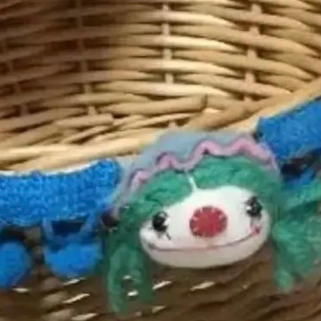 ポンポンテープ ドールフェイス付き　カゴ　1個