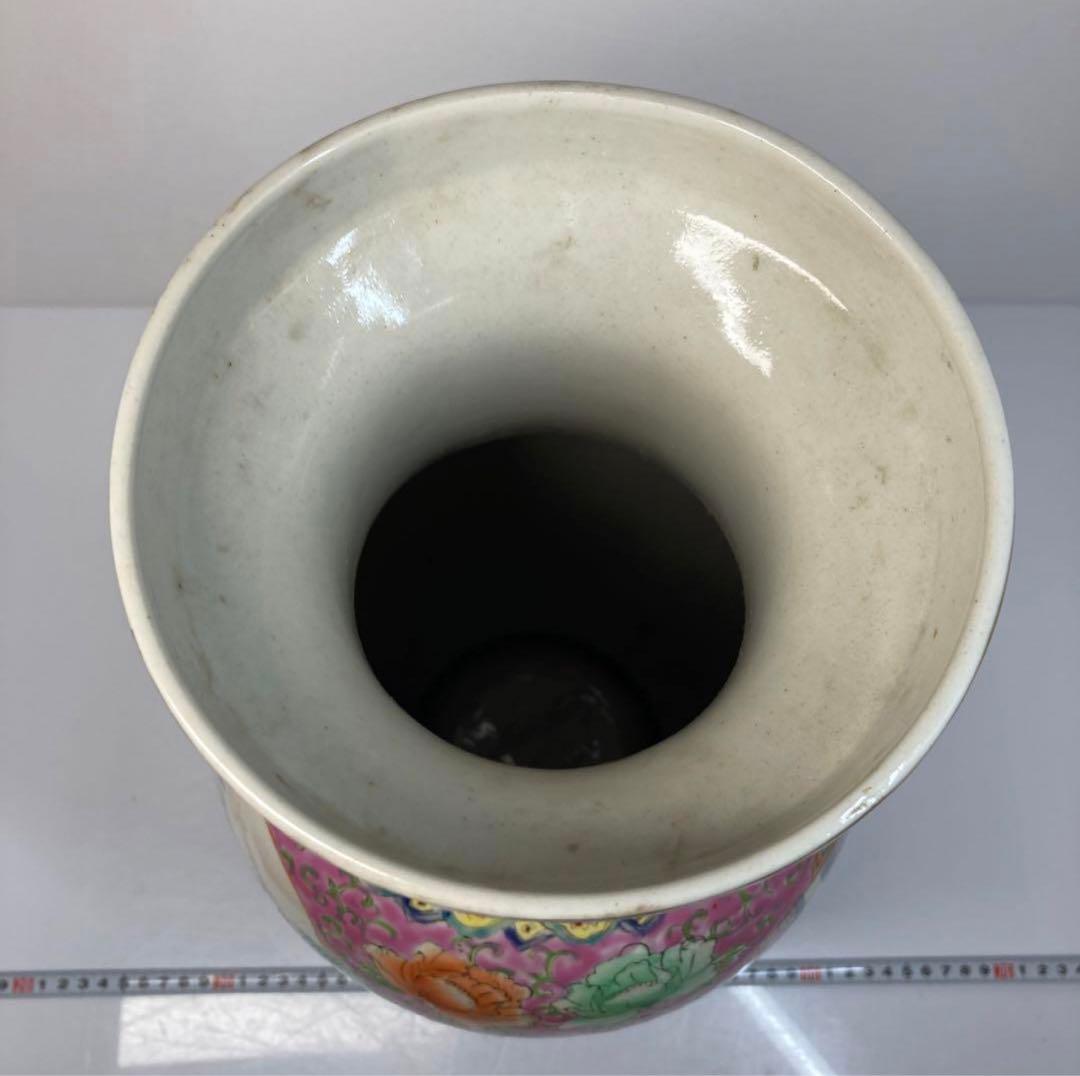 中国美術　景徳鎮銘　粉彩八仙图大花瓶　高さ47㎝。y635