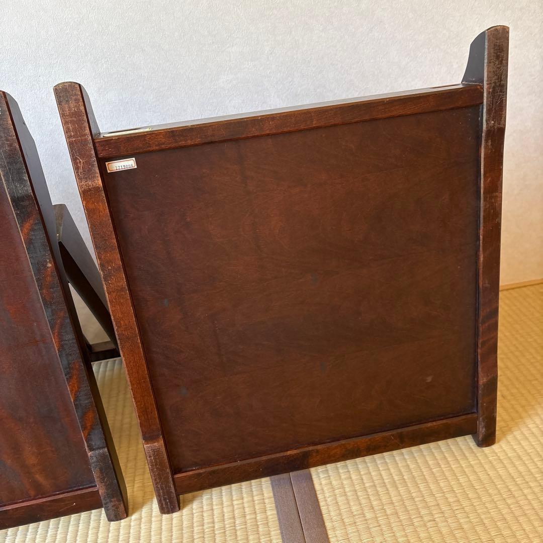 北海道民芸家具　2脚セット　座椅子　折りたたみ　ローチェア　木製　和室