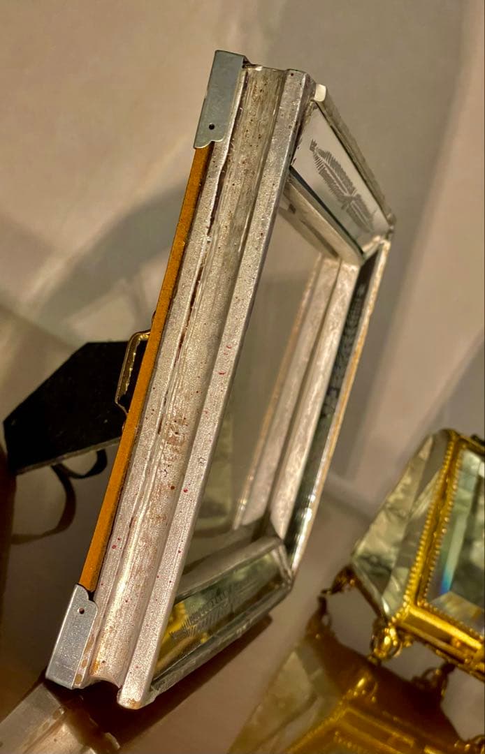 フランス　 アンティーク 写真立て 鏡　アールヌーボー　アールデコ　蚤の市