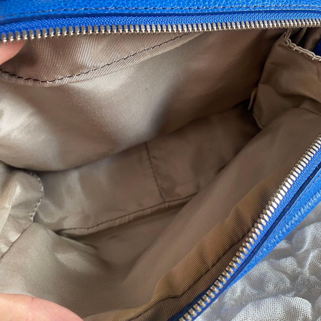 HMAEN アエナ　ブルー青 レザー ショルダーバッグ　ハンドバッグ　藤巻百貨店