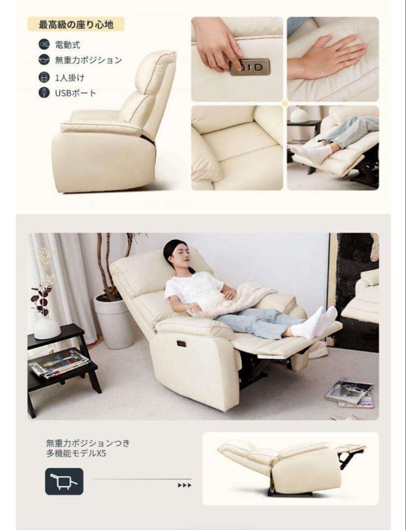 マユゲ犬　Flexispot 電動リクライニングソファ X5