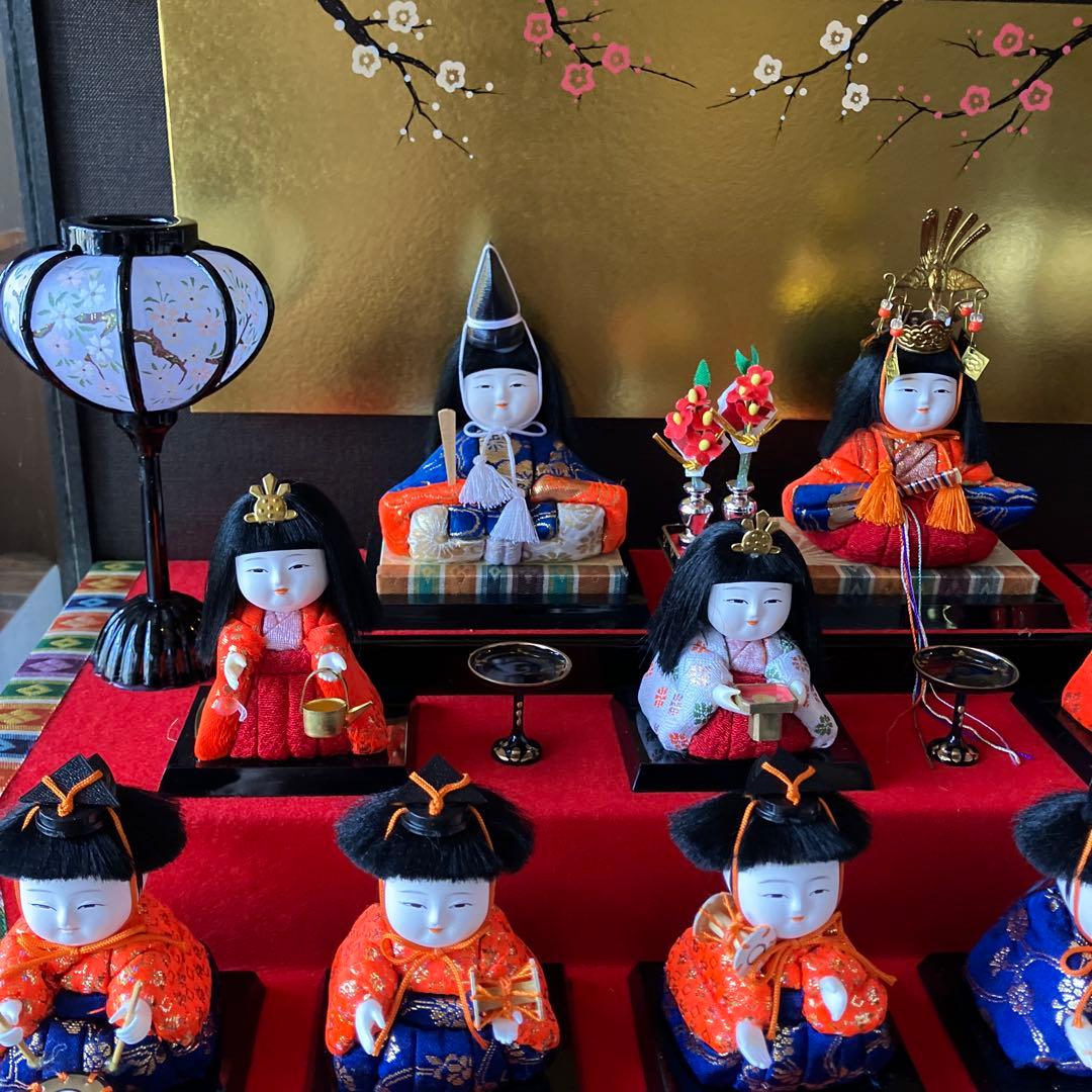 雛人形セット　木目込み　東京久月　木目込　雛人形15体　久月作　希少品