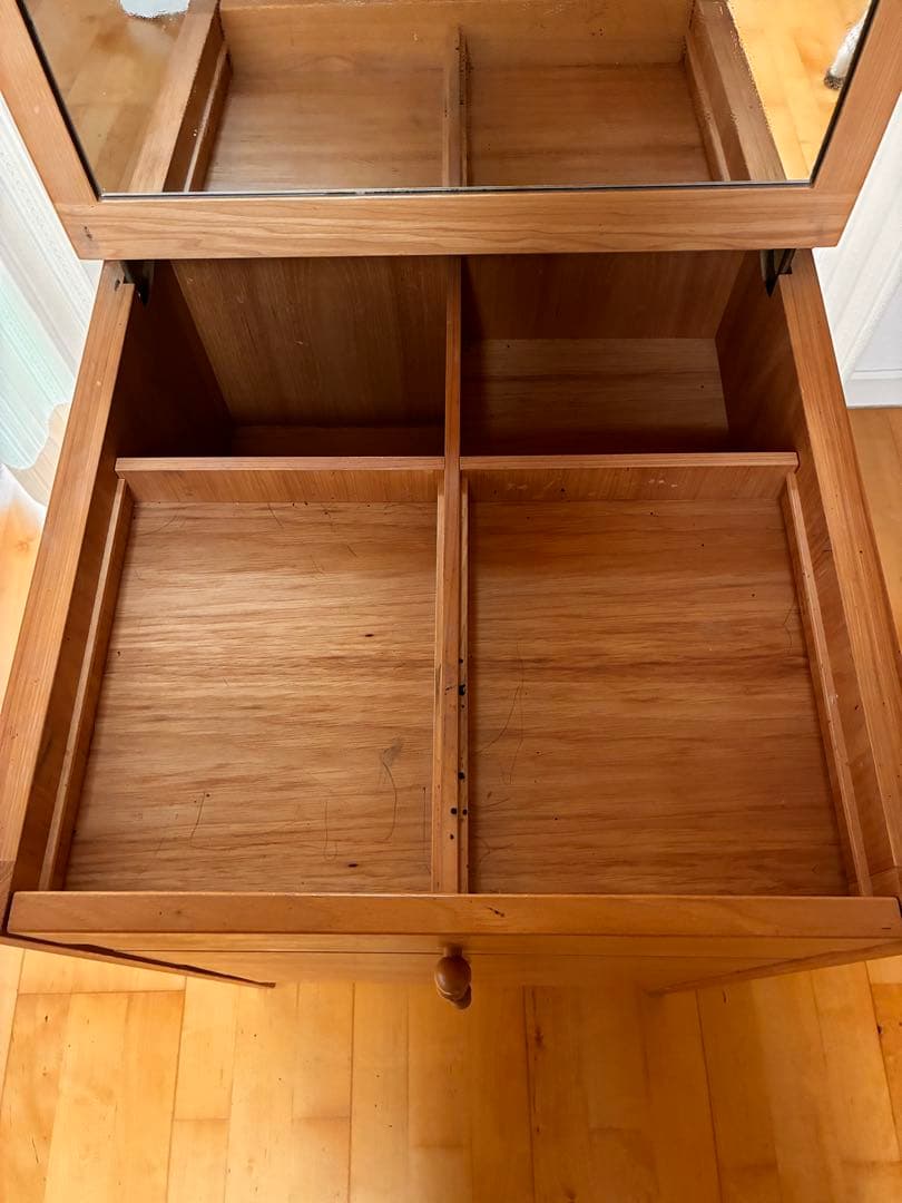 ナチュラルウッド ドレッサー・鏡台 4段引き出し