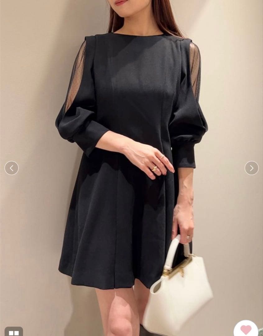 ゆう様　SNIDEL シアーショルダーミニワンピース　ブラック