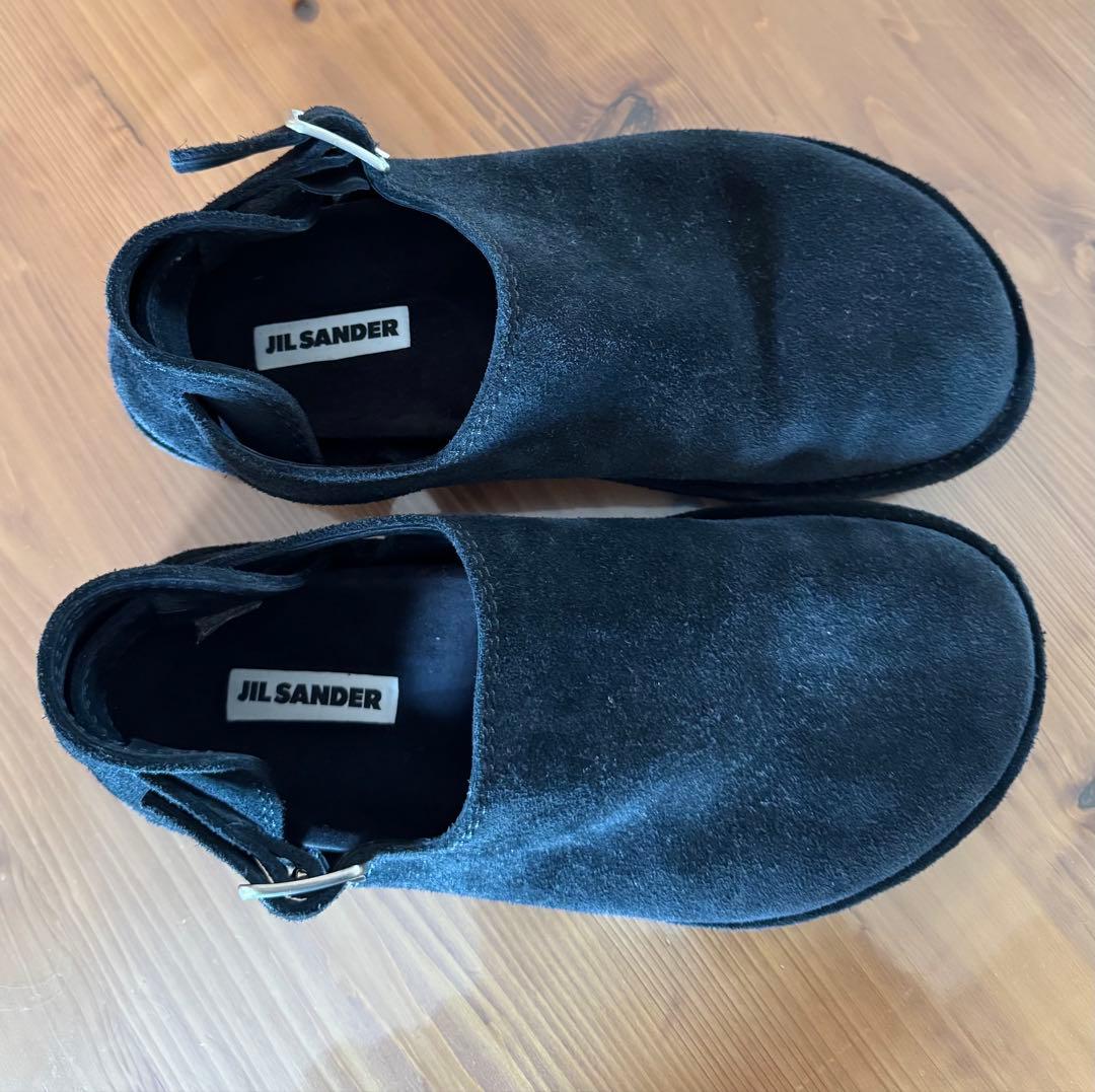 JIL SANDER スエードサンダル バックル ブラック 42