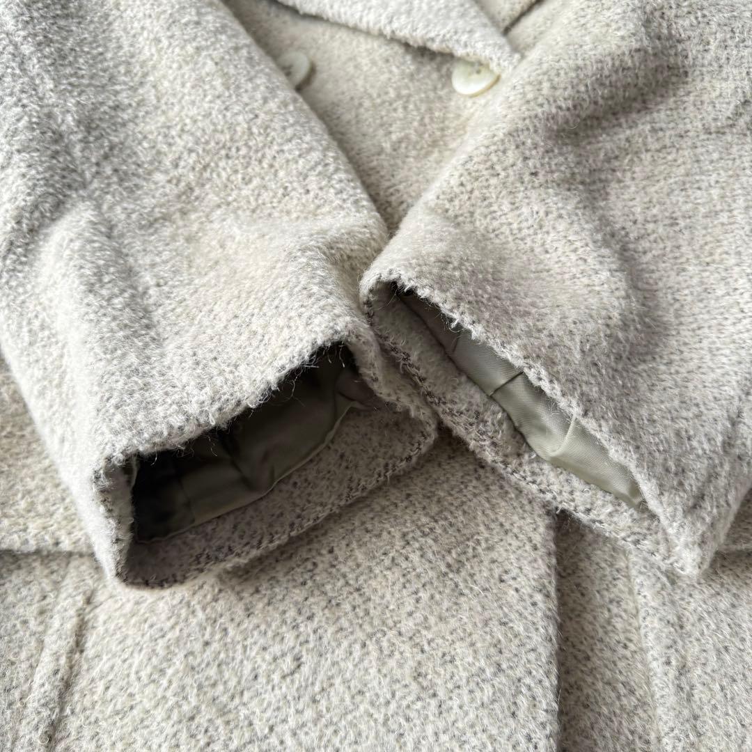 ダックス ウール ハーフコート ダブル ミンク襟 モヘア混 11 未使用級